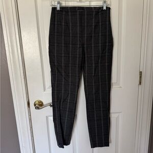 Elegant Black Plaid Women's Pants